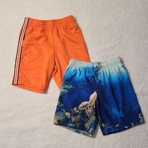 Boys Size 6/7 Shorts Lot 2 Pairs Swim & Casual Summer Activewear